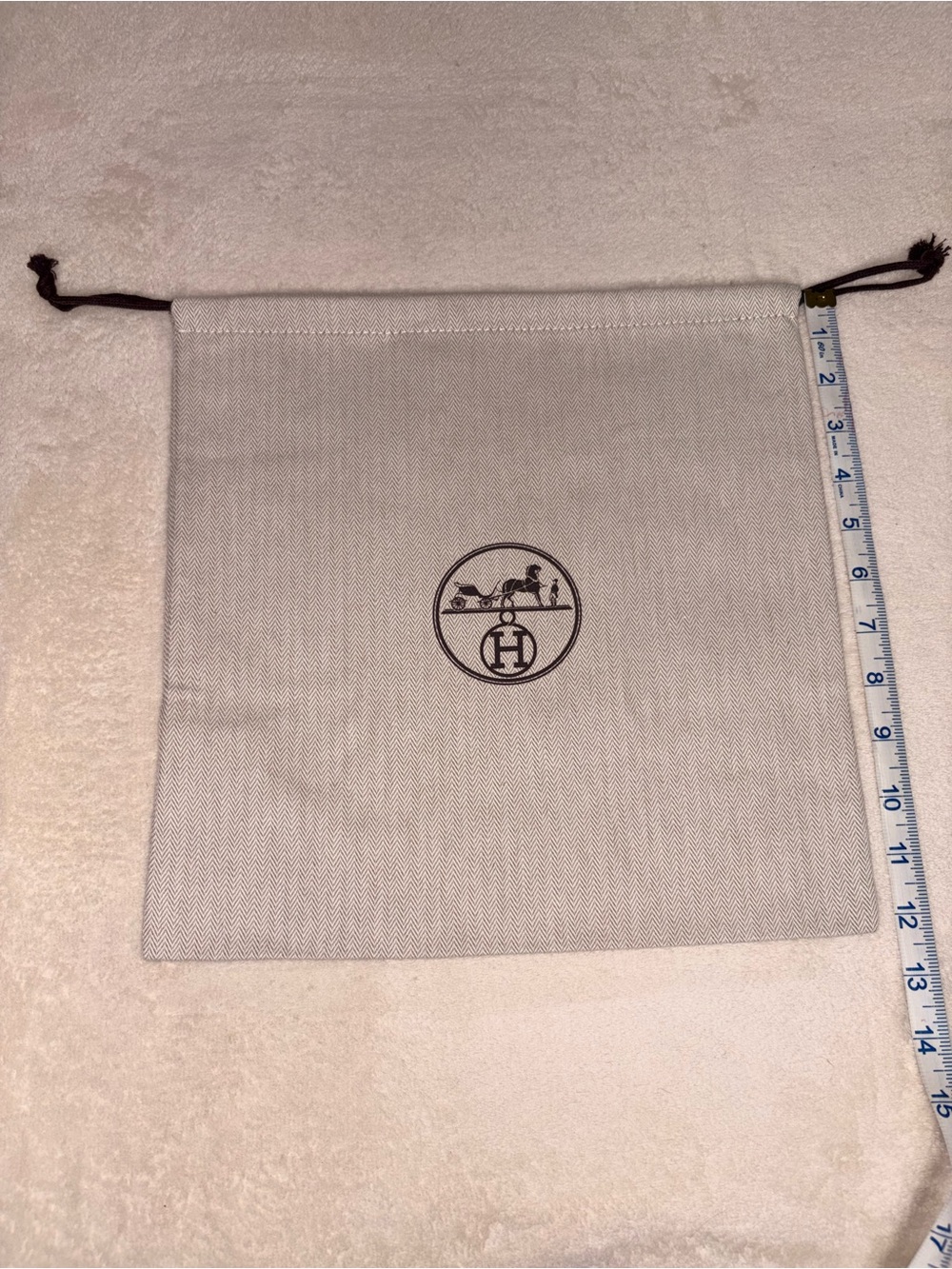 Hermes Beige Drawstring Dust Bag